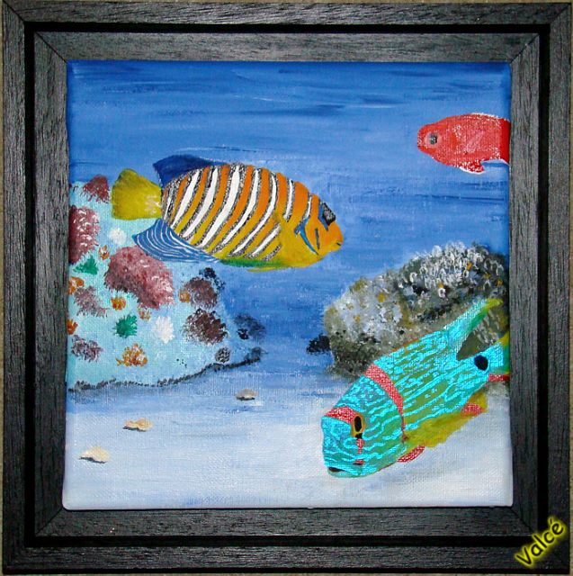 poissons tropicaux, caisse americaine, couleurs vives,poisson color